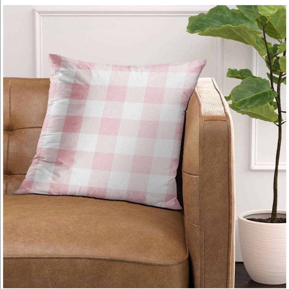 Ser of 4 Plaid Pink Decor Farmhouse Pillow Covers